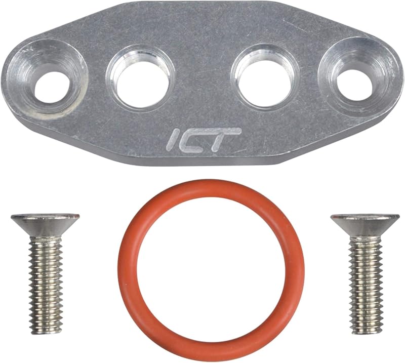 Placa adaptadora de alimentação de óleo ICT Billet LS com 2 portas 1/8" NPT – Modelo 551666