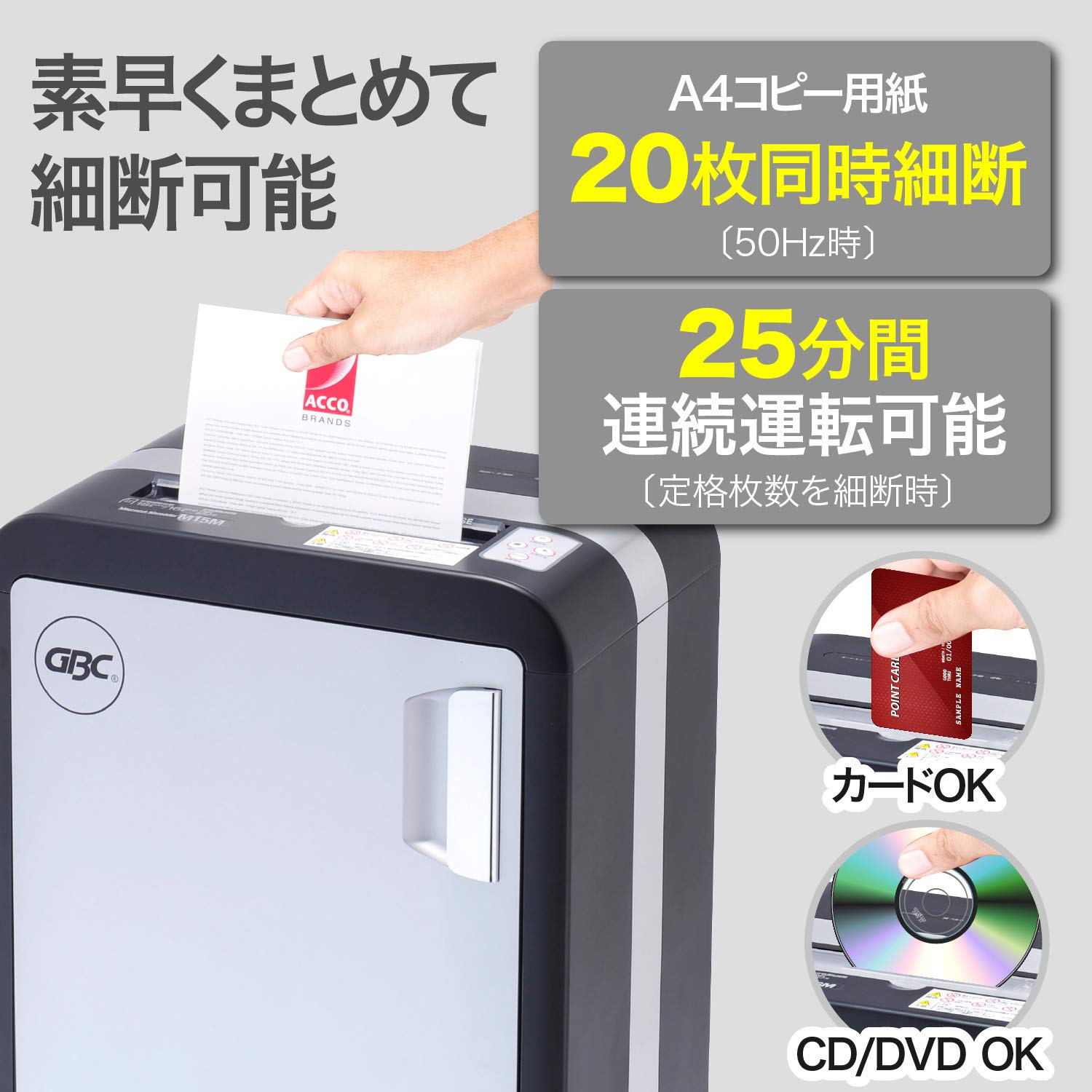 GBC シュレッダー　M15M GBC マイクロカットシュレッダ M15M GSHM15M ［マイクロクロス
