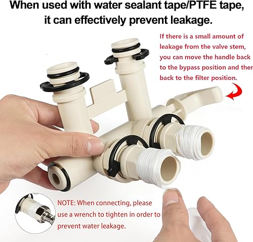 Miniatura 5 de Conjunto de válvula de derivación de suavizante de agua mejorado 7345388, conjunto de válvula de derivación de 34 pulgadas para Kenmore, GE,
