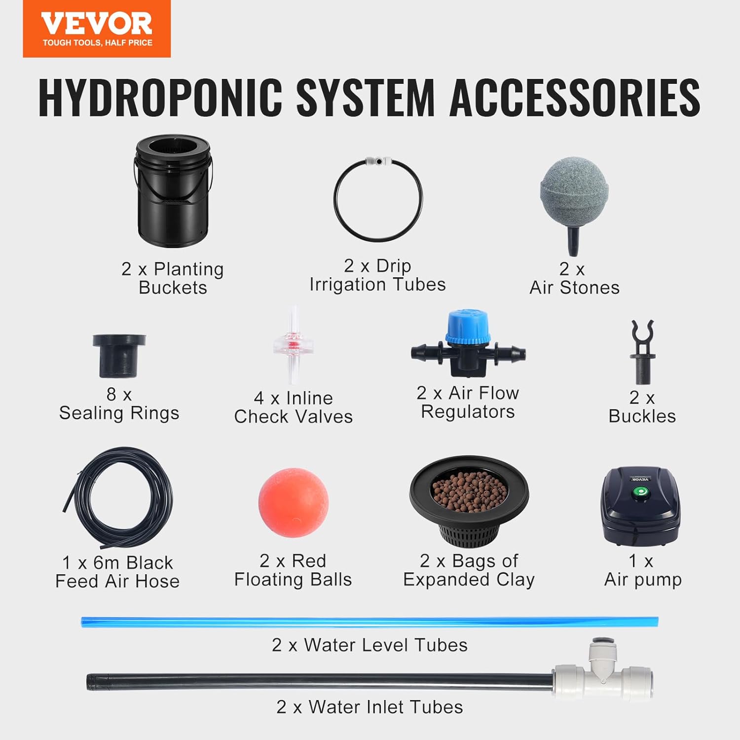 Diagram of VEVOR Hydroponic System Accessories