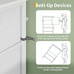 Commode LED 63 po avec 8 Tiroirs en Tissu, Meubles TV et Coffres de Rangement pour TV de 65 po, 70 po, 75 po, Cadre en Acier et Éclairage LED, Mobilier de Chambre et Organisateur de Salon (Blanc)