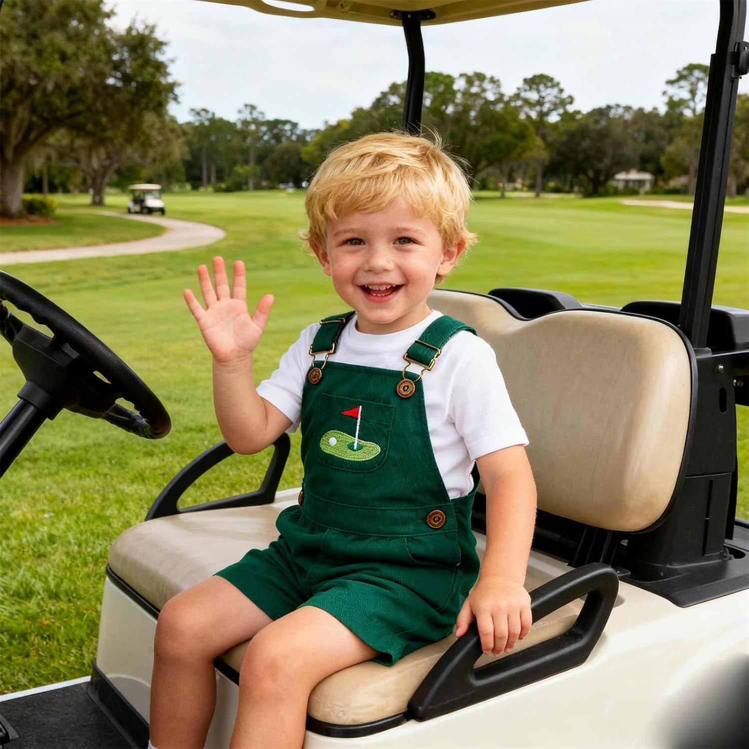 Toddler Baby Boy Colorful Overalls Golf Outfit Hole In One Golf Romper Kids Suspender Shorts Jumpsuit