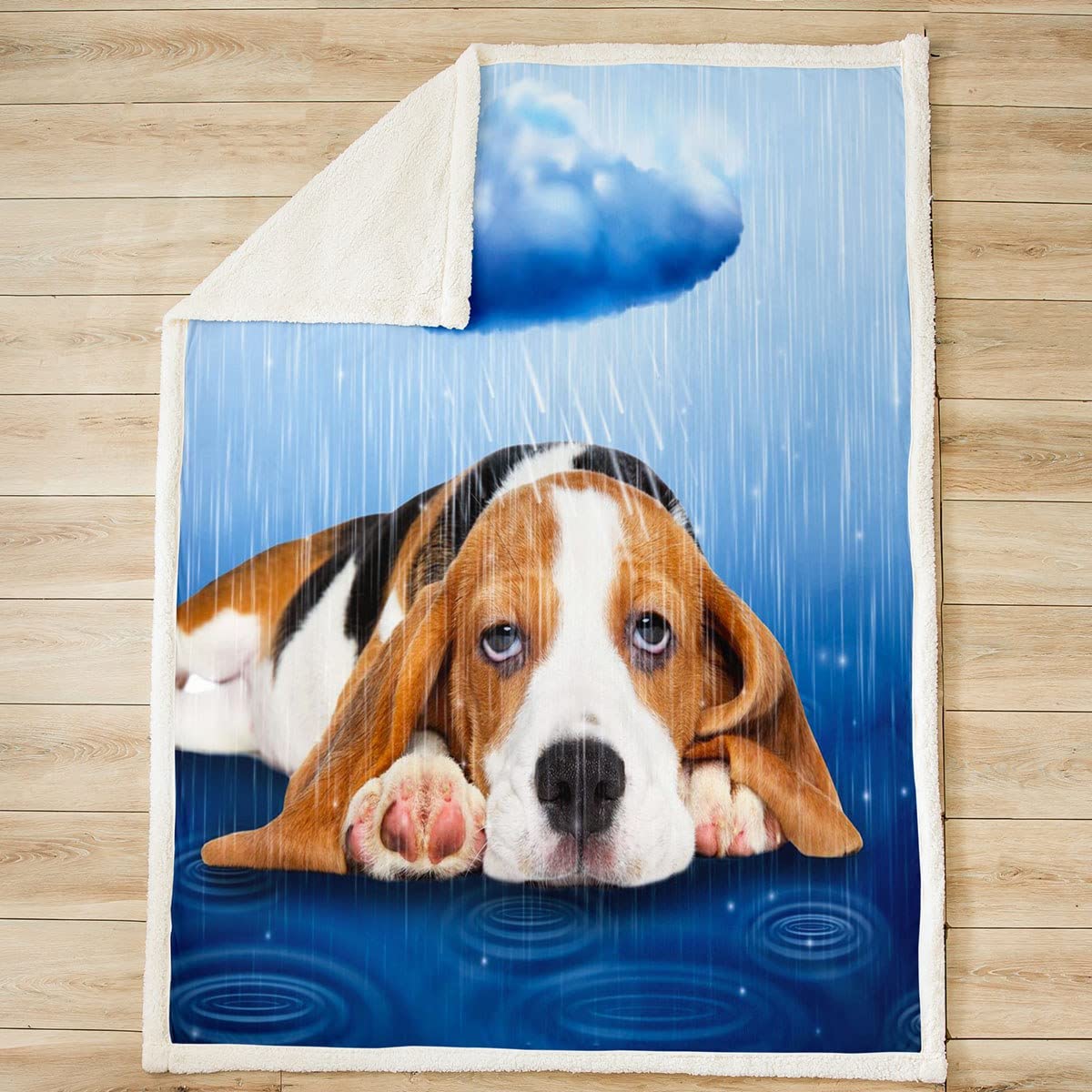 Manta de forro polar para perro, para cama, sofá, manta de felpa para perro, manta de sherpa 3D, patrón de perro, manta cálida y difusa, tamaño King, 87 x 94 pulgadas