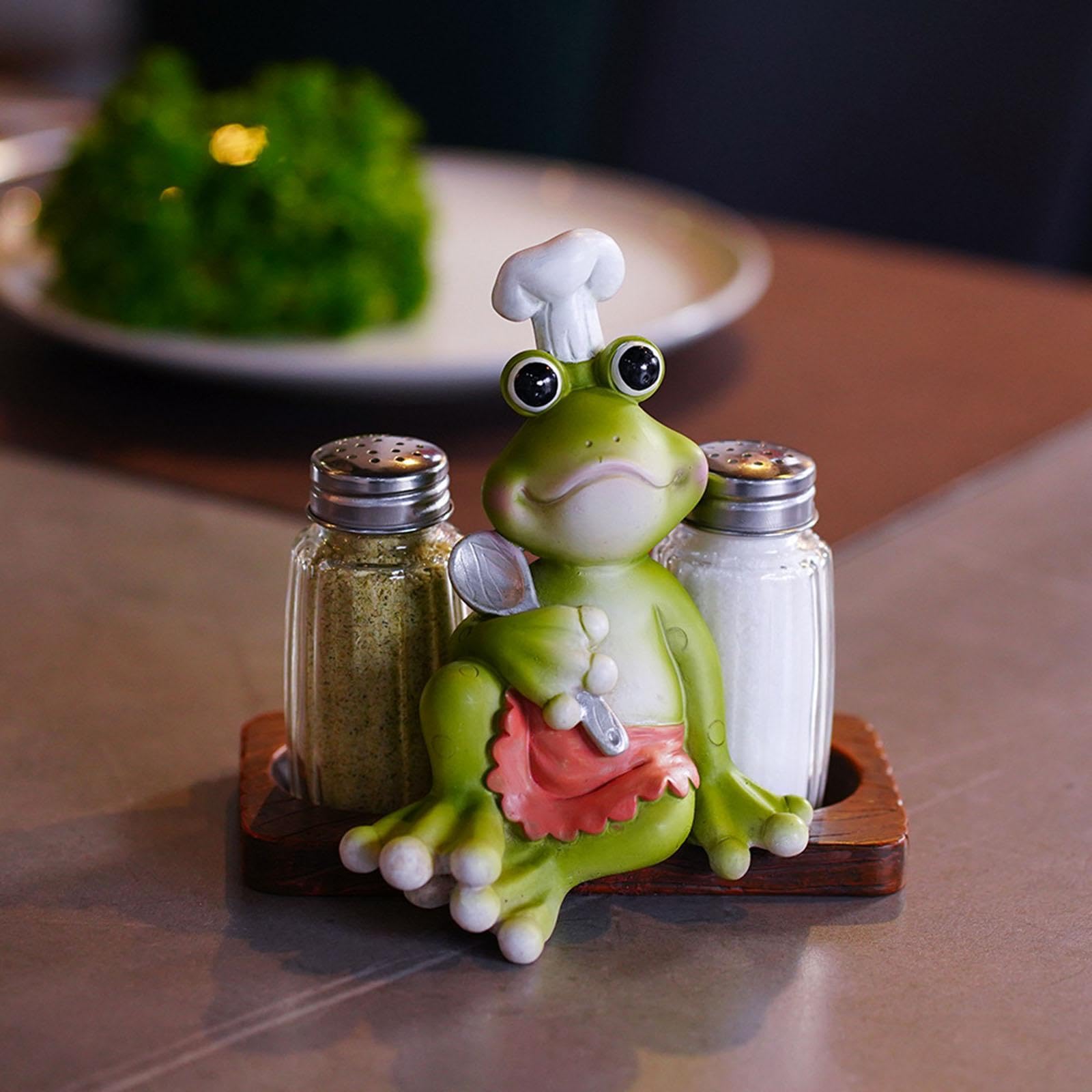 Juego de Salero Y Pimentero, Botella para Especias Duradera, Estatua Decorativa de Cocinero, Linda Estatua Decorativa, Organizador de Especias