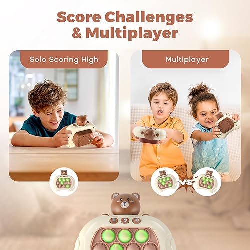 Miniatura 8 de Juego antiestrés para niños y adultos, controlador de juegos de mano de empuje rápido con burbuja iluminada, máquina de juego de rompecabezas