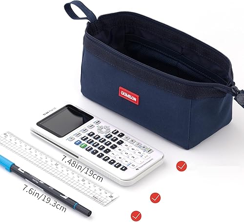 Vista 11 de CICIMELON - Estuche de gran capacidad para lápices con 3 compartimentos para la escuela para adolescentes, niños, hombres y mujer. Azul