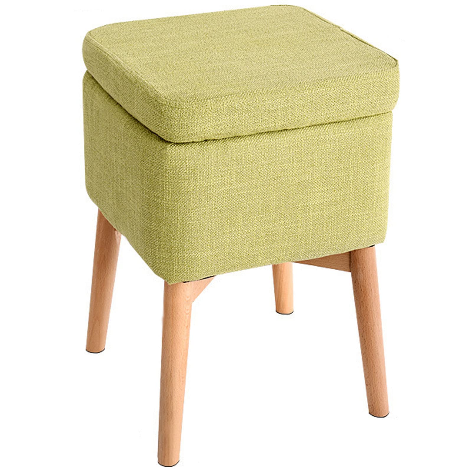 Tabouret de vanité carré gain de place avec espace de rangement rembourré