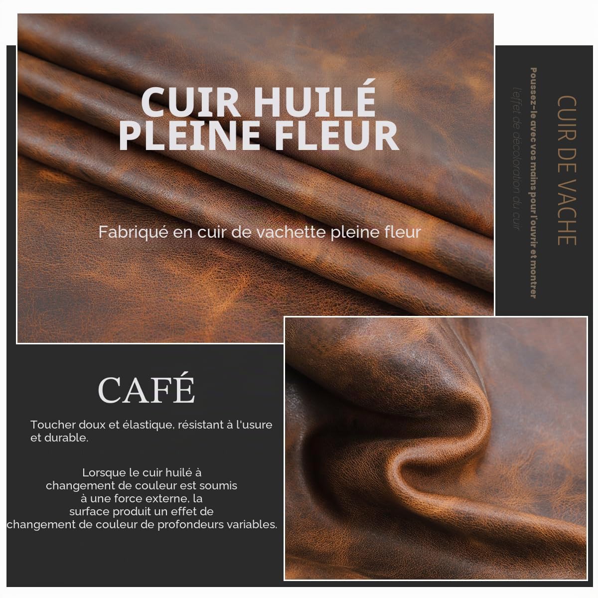 Contacts Petit sac à bandoulière en cuir pour homme avec sangle réglable, café, 14.0 X 7.5 X 19.5 Centimeters, Rétro