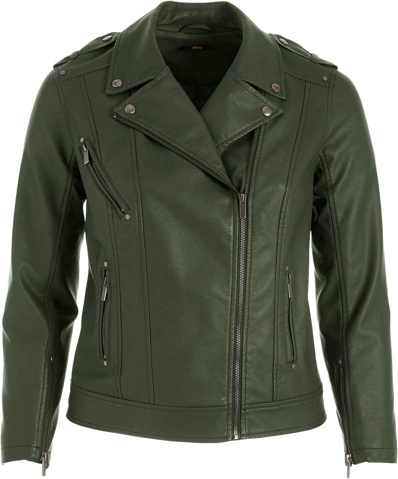 Ellos Women's Plus Size Faux Leather Moto Jacket
