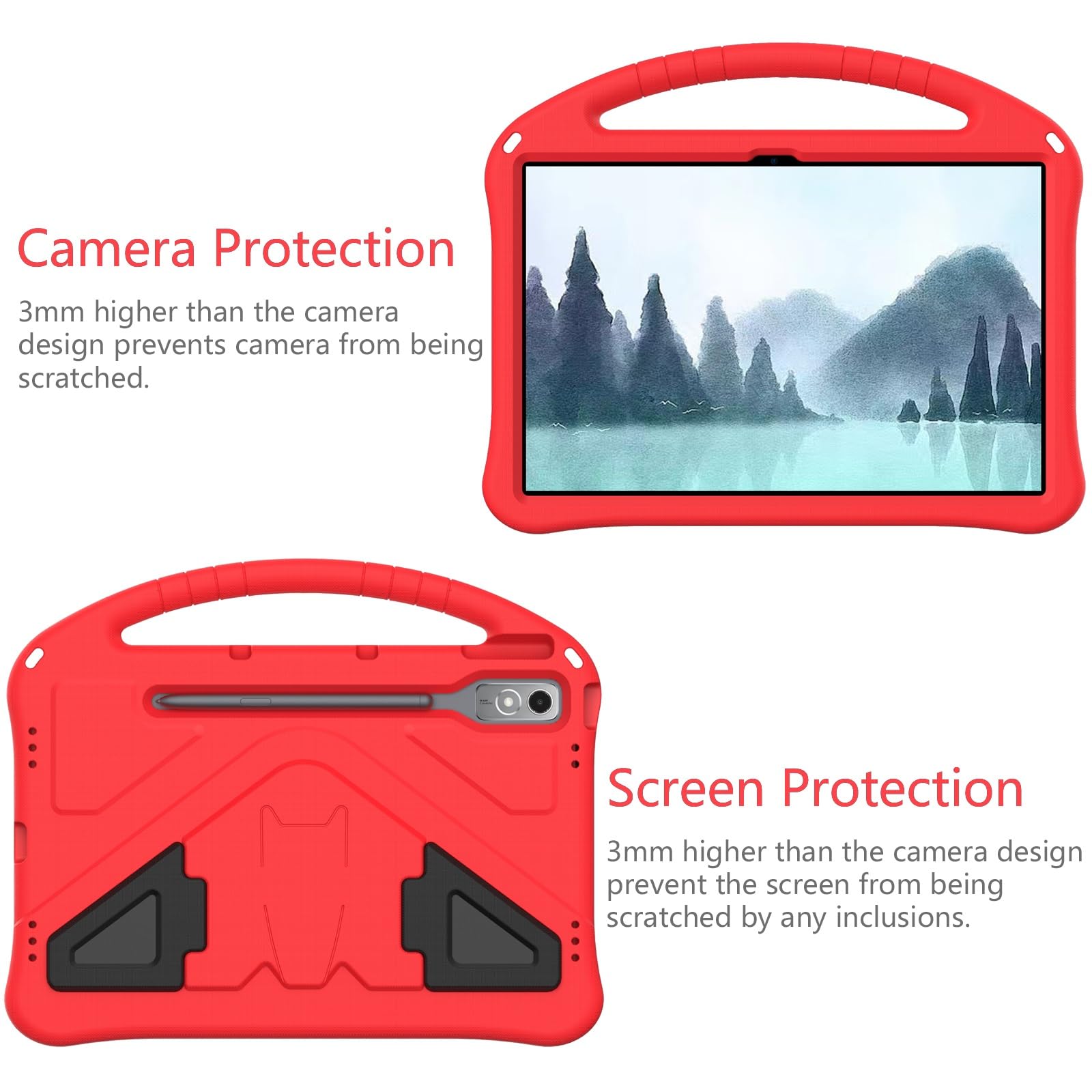 Custodia protettiva per tablet PC Custodia per bambini compatibile con Lenovo Tab P12/Tab Pad Pro 12,7 pollici Custodia per tablet, custodia protettiva antiurto, resistente agli urti con manico