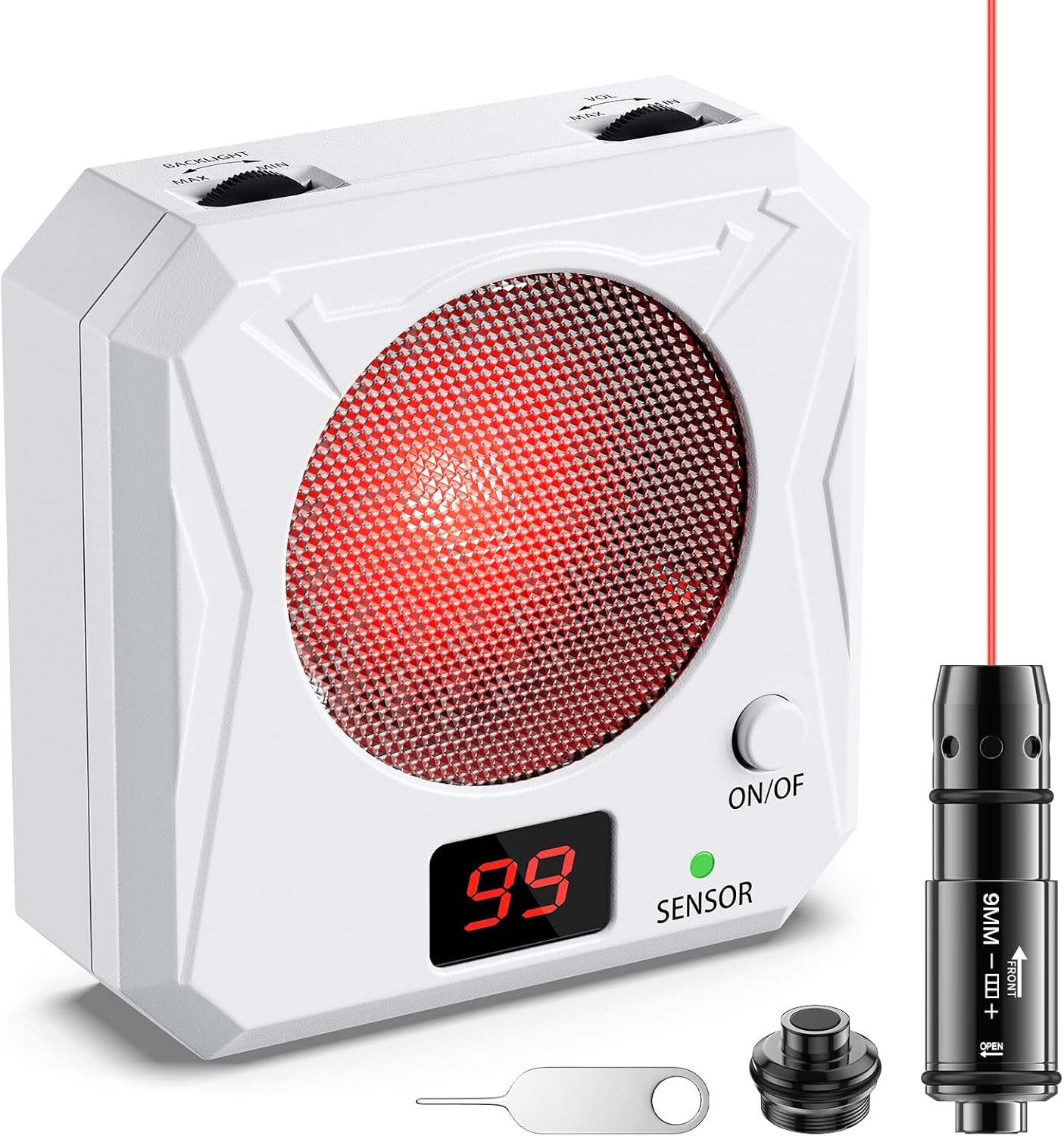 9mm Training Cartridge Laser Target for Dry Fire Training System, 5 Progressive Difficulty Levels Rechargeable Target and Laser Training Cartridge with Replaceable Back Cover for Shooting Practice