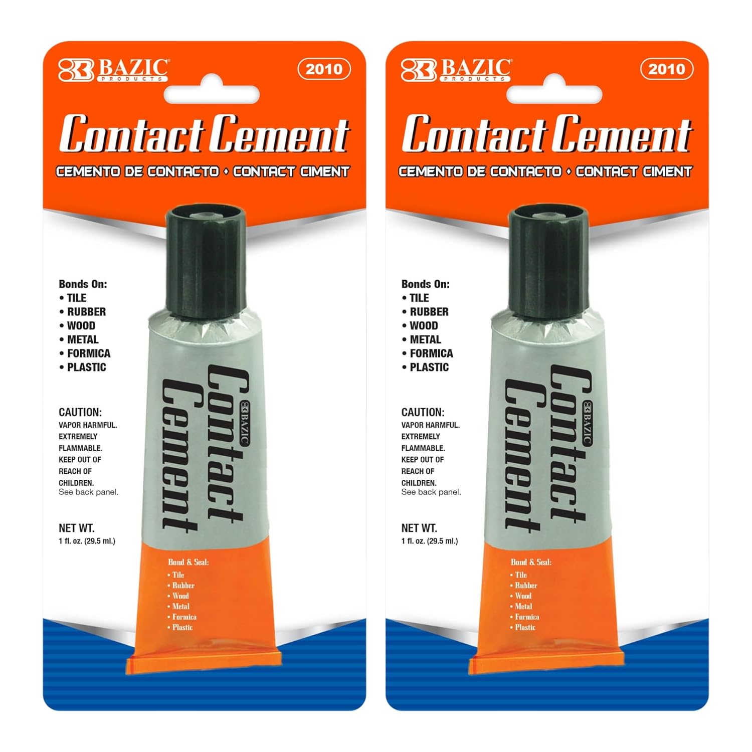 BAZIC Products Contact Cement Glue 1 Oz (30 mL), Contact Cement Adhesive for Multi-Surface Repair, Cement Glue for Tile, Wood, Rubber, Formica, Plastic, Metal, and Crafts, 1-Pack
