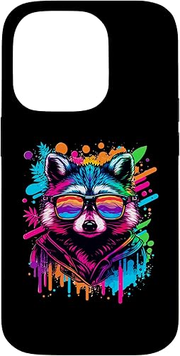 Miniatura 17 de Rainbow Raccoon Sunglasses Vaporwave Synthwave Retrowave Case for iPhone 17 Pro