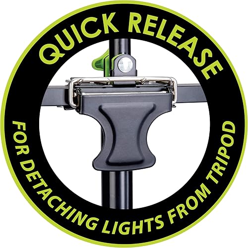 Miniatura 5 de PowerSmith Luz de trabajo LED de doble cabezal de 30,000 lúmenes con soporte de trípode de metal ajustable de 80 pulgadas y cable de alimentación