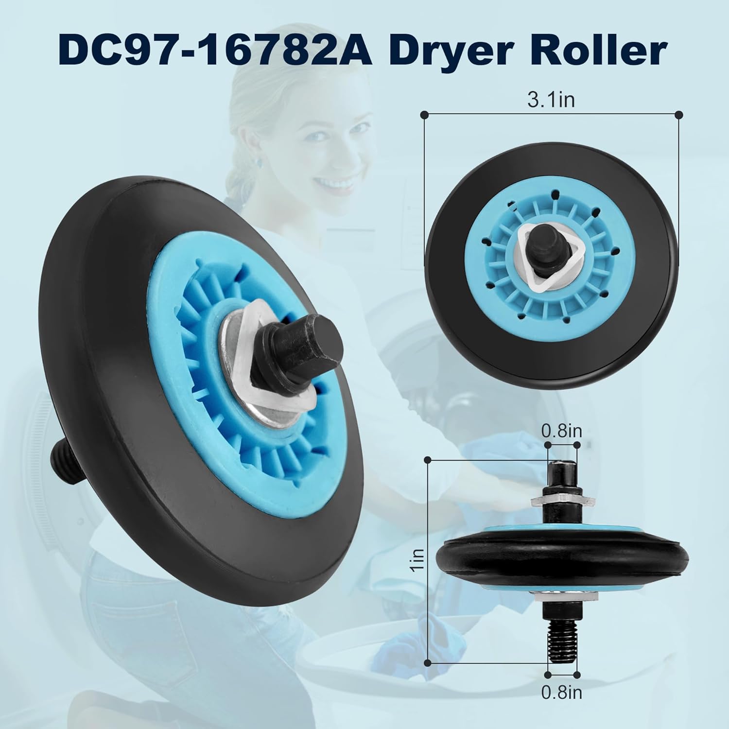 DV210AEW/XAA DV40J3000EW/A2 Dryer Repair Kit Replacement Samsung Dryer Roller, DC97-16782A Dryer Roller 6602-001655 Dryer Belt DC93-00634A Idler Pulley by APPLIANCEMATES