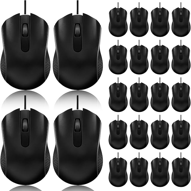 60 Pack Mouse en vrac Mouse ordinateur filaire avec conception ergonomique Mice Plug and Play USB pour les étudiants, Enseignants Compatibilité multi-appareils pour la salle de classe, à la maison, bureau, travail à distance (60)