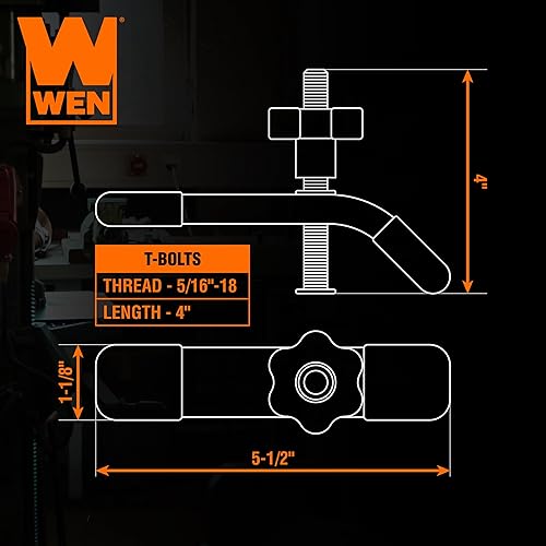 Miniatura 2 de WEN Abrazaderas universales de sujeción en T de 5-1/2 pulgadas para carpintería, paquete de 2 (WAT002)