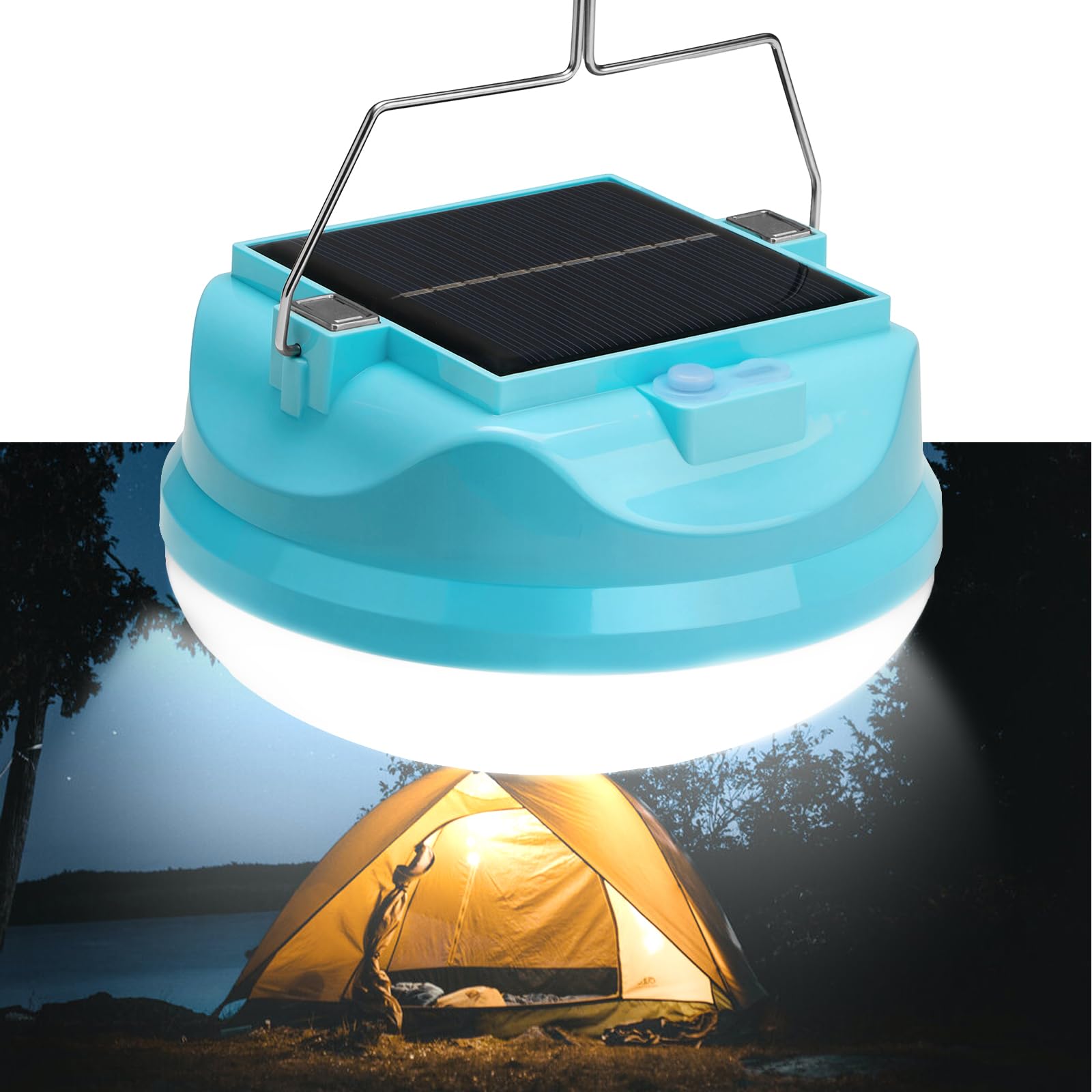 100W Solar Camping Light with Type-C Rechargeable MAYDENG 4000mAh IPX4 Waterproof Portable Camping Light for Power Outages Hiking