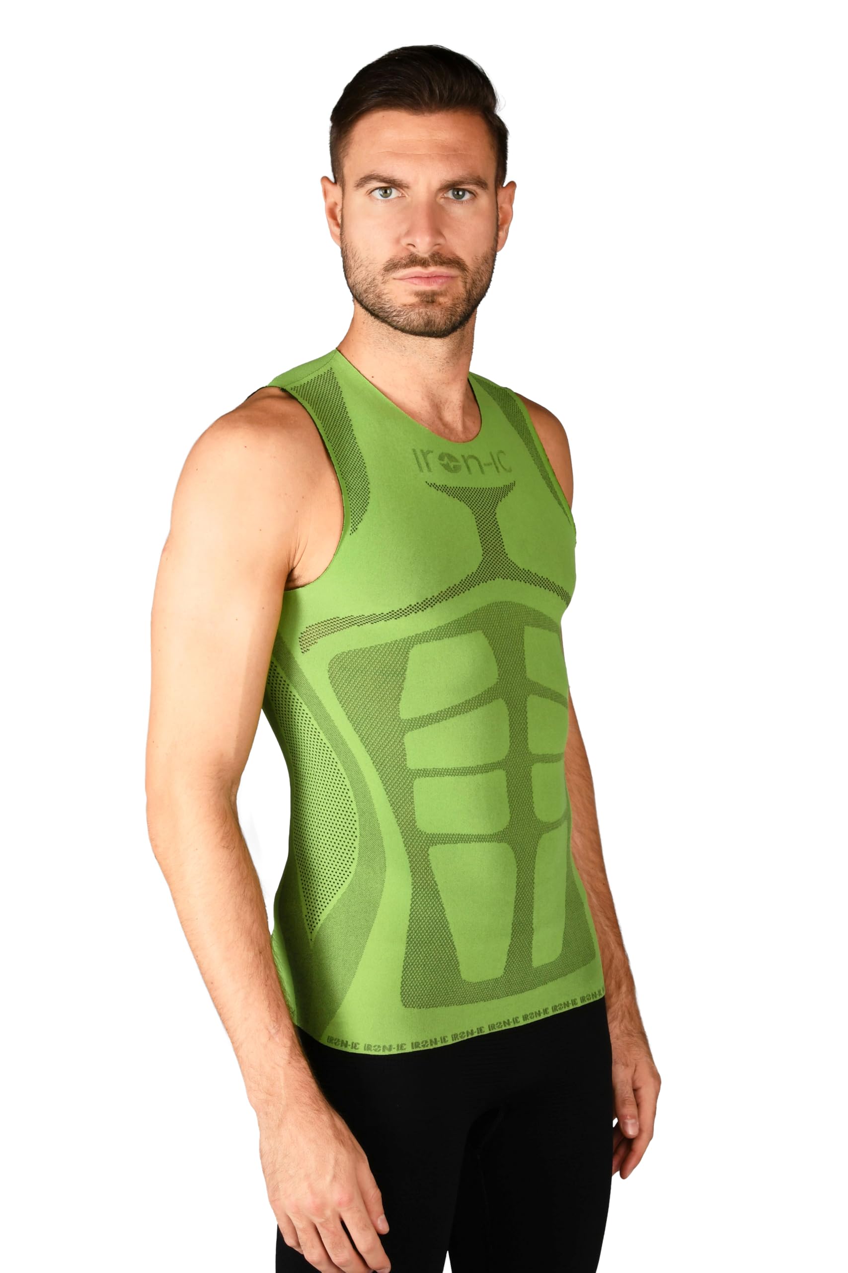 Iron-ic, Canotta Smanicata Performance Traspirante Anatomica, Canotta Running, Trekking, Crossfit Uomo