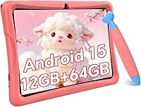 Tablet infantil TABWEE atualizado 2026 de 25 cm, tablet Android 15 mais recente para crianças de 6 a 12 anos, 12 GB de RAM, 64 GB de ROM (expansível de 2 TB), monitor HD para cuidados com os olhos