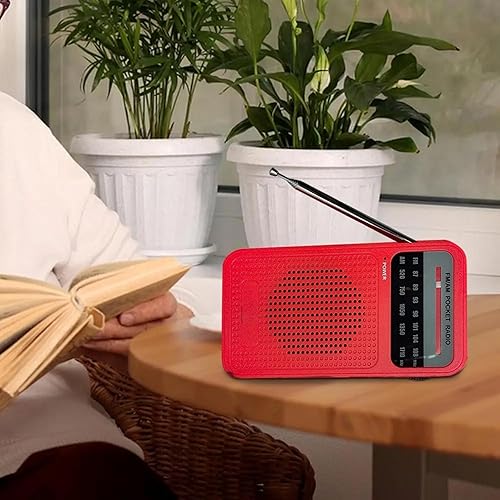 Miniatura 4 de Radio FM portátil AM Recepción de largo alcance, radio transistor a pilas con altavoz auriculares, emergencia compacta para uso en interiores y