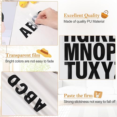 Miniatura 3 de 12 hojas de 588 letras y números para planchar para ropa, letras de vinilo para planchar de 2 pulgadas con letras de transferencia de calor de