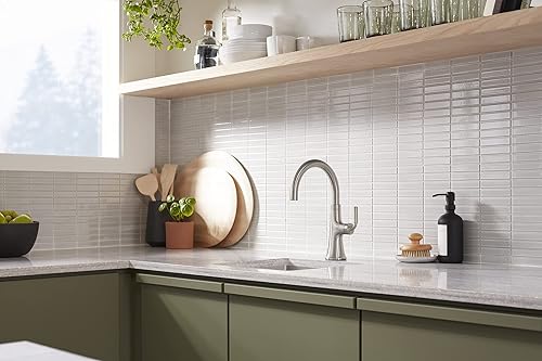 Vista 27 de KOHLER 23765-CBL Tone - Grifo de cocina semiprofesional, negro mate/cromo pulido