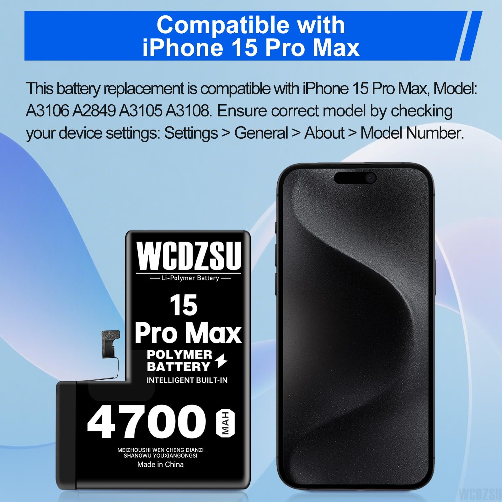 Amazon.com: WCDZSU Battery Replacement for iPhone 15 Pro Max