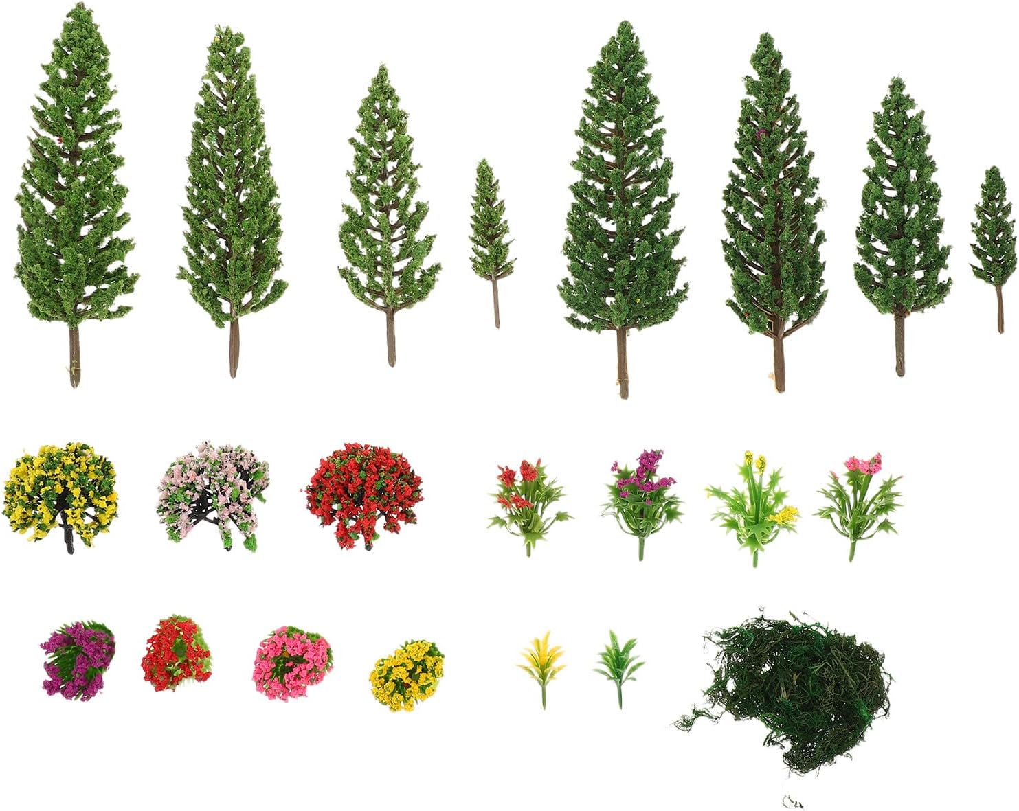 Artibetter 30pcs Realistic Mini Artificial Trees - Miniature Fake Green Plants for DIY Bonsai Landscaping - Miniature Model Train Scenery Ornaments for Sand Table