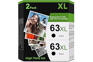 63XL Black Ink Cartridge to Officejet 3830 5258 Printer Ink Replacement for...
