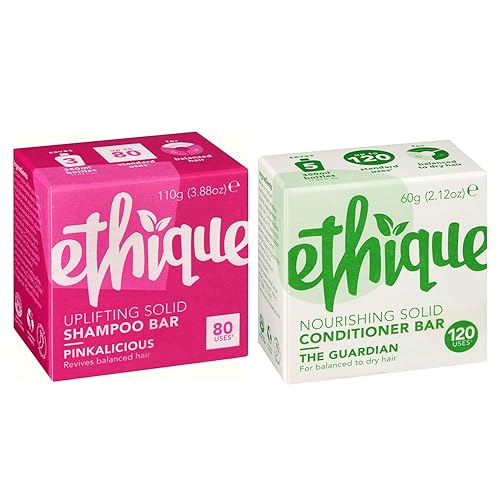 Ethique Live and Let Shine Gift Pack - Productos naturales para el cuidado del cabello para cabello equilibrado, juego de barra de champú y
