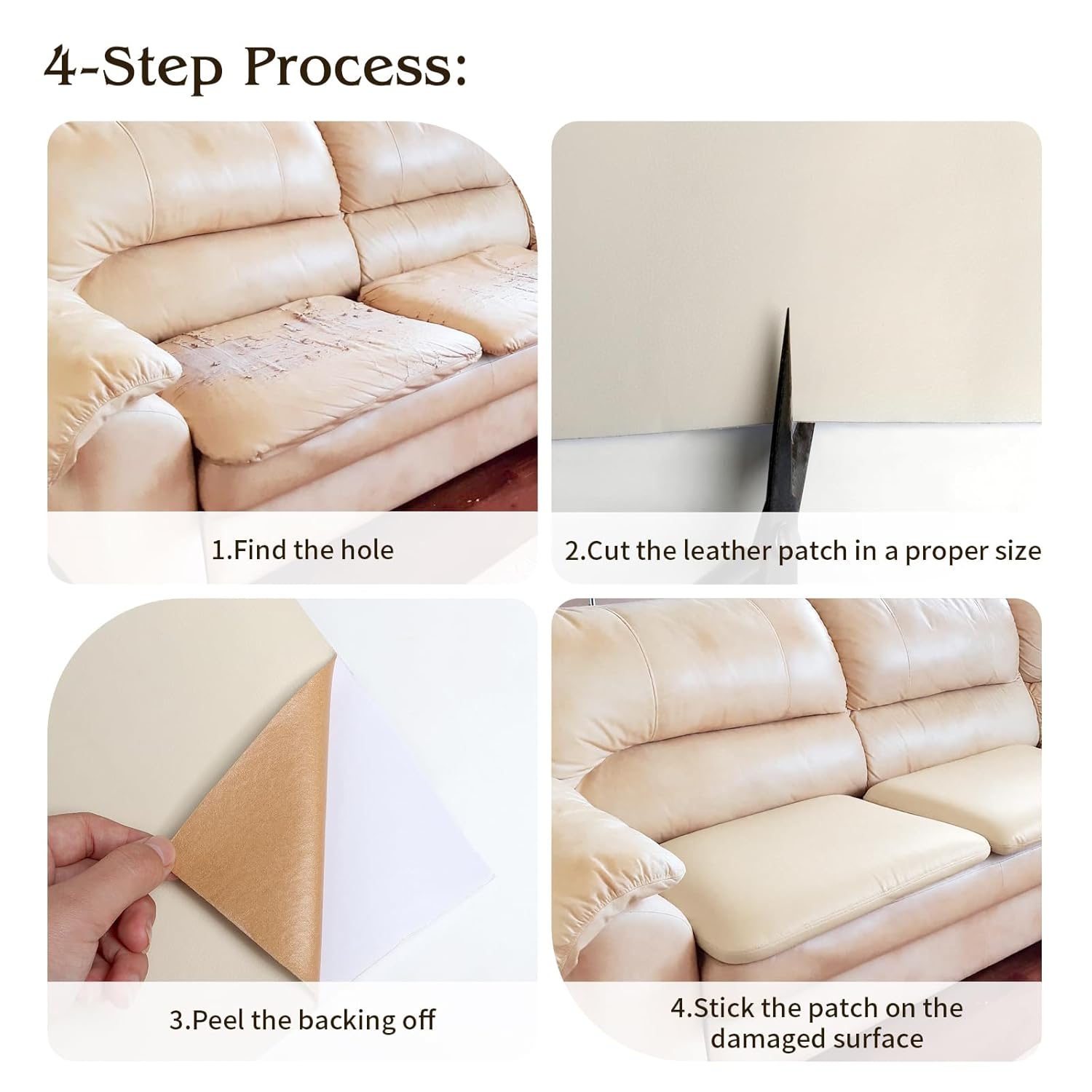 Car seat leather patch installation diagram