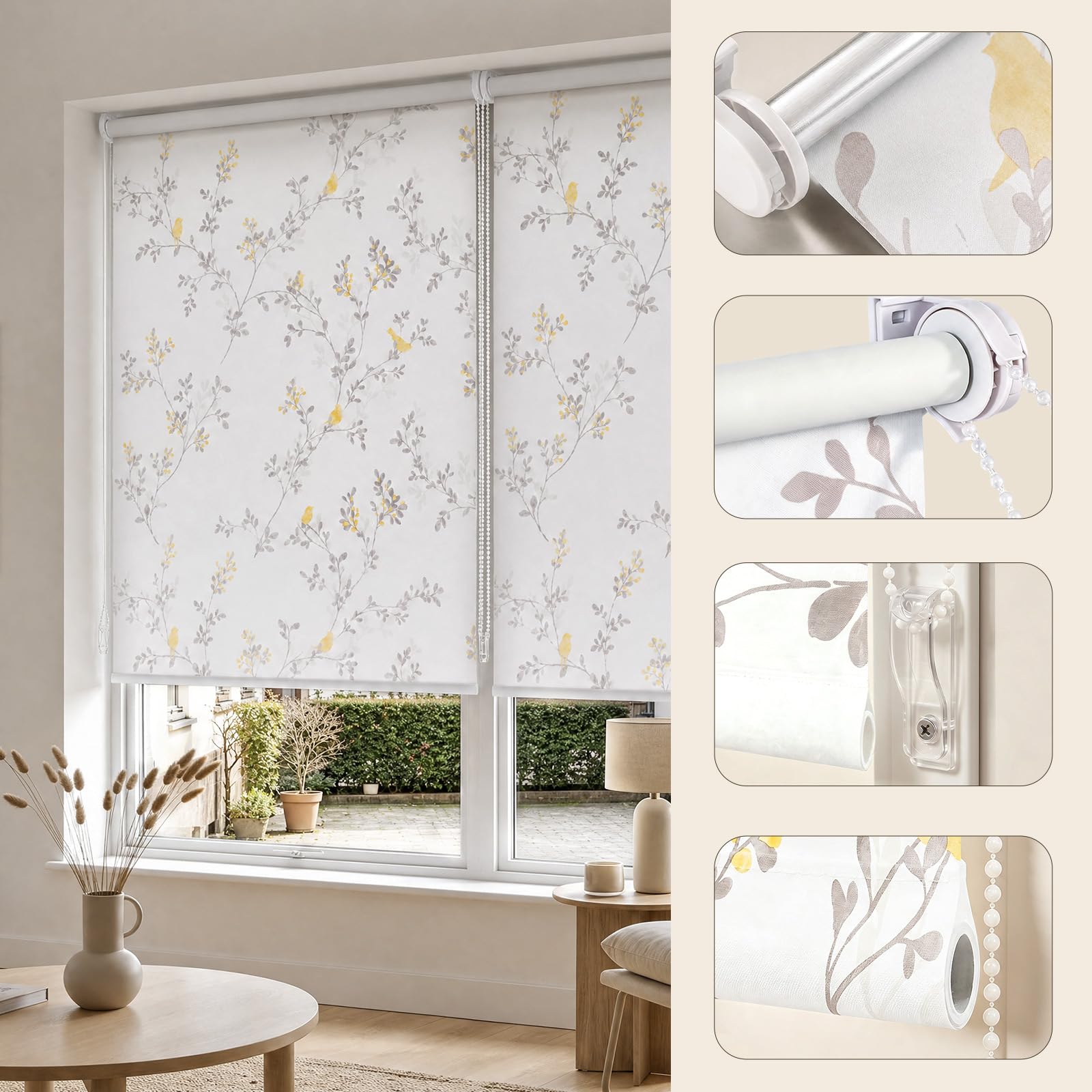 Sekey Verdunkelungsrollo ohne Bohren Verdunkelnd Seitenzugrollo 100x200cm – Ansicht 6