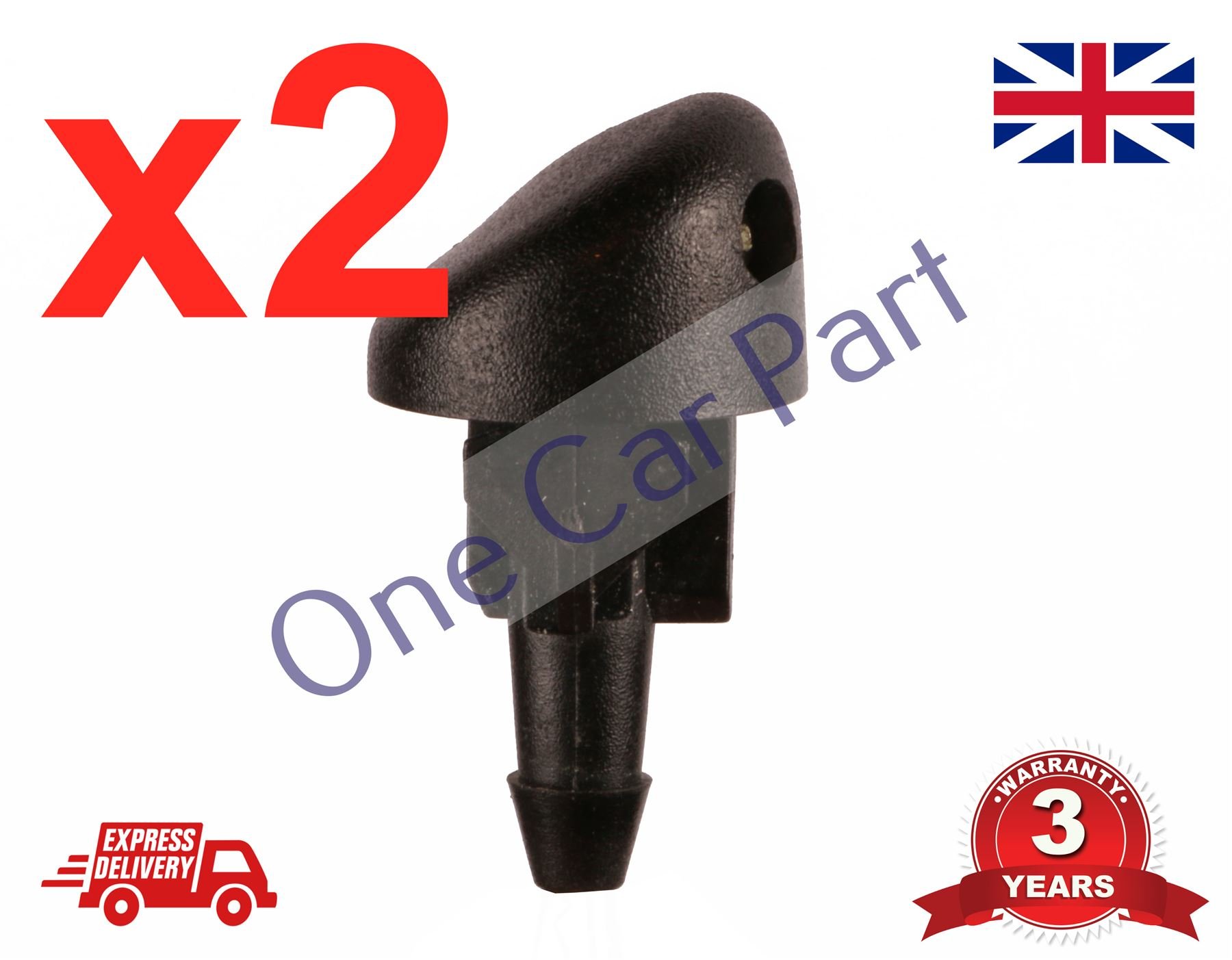 2X Front Windshield Washer Nozzle Jets For Renault Clio Mk2 - Replacement Pair 7 thumbnail image