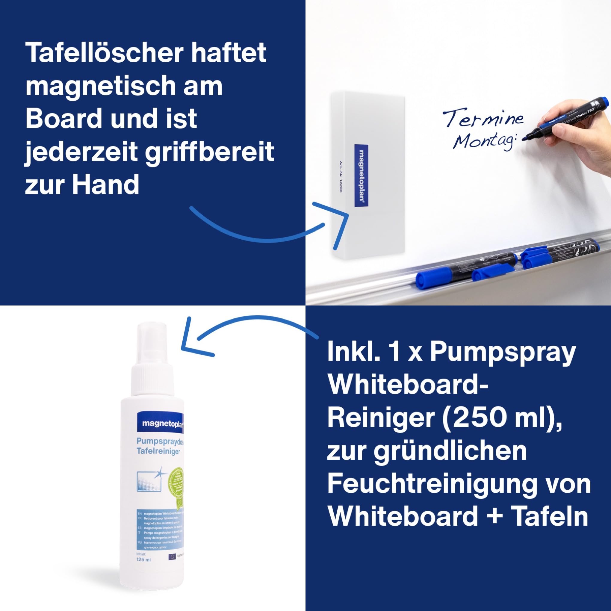 magnetoplan 12299M Reinigungsset für weiße Tafeln Reinigungsset