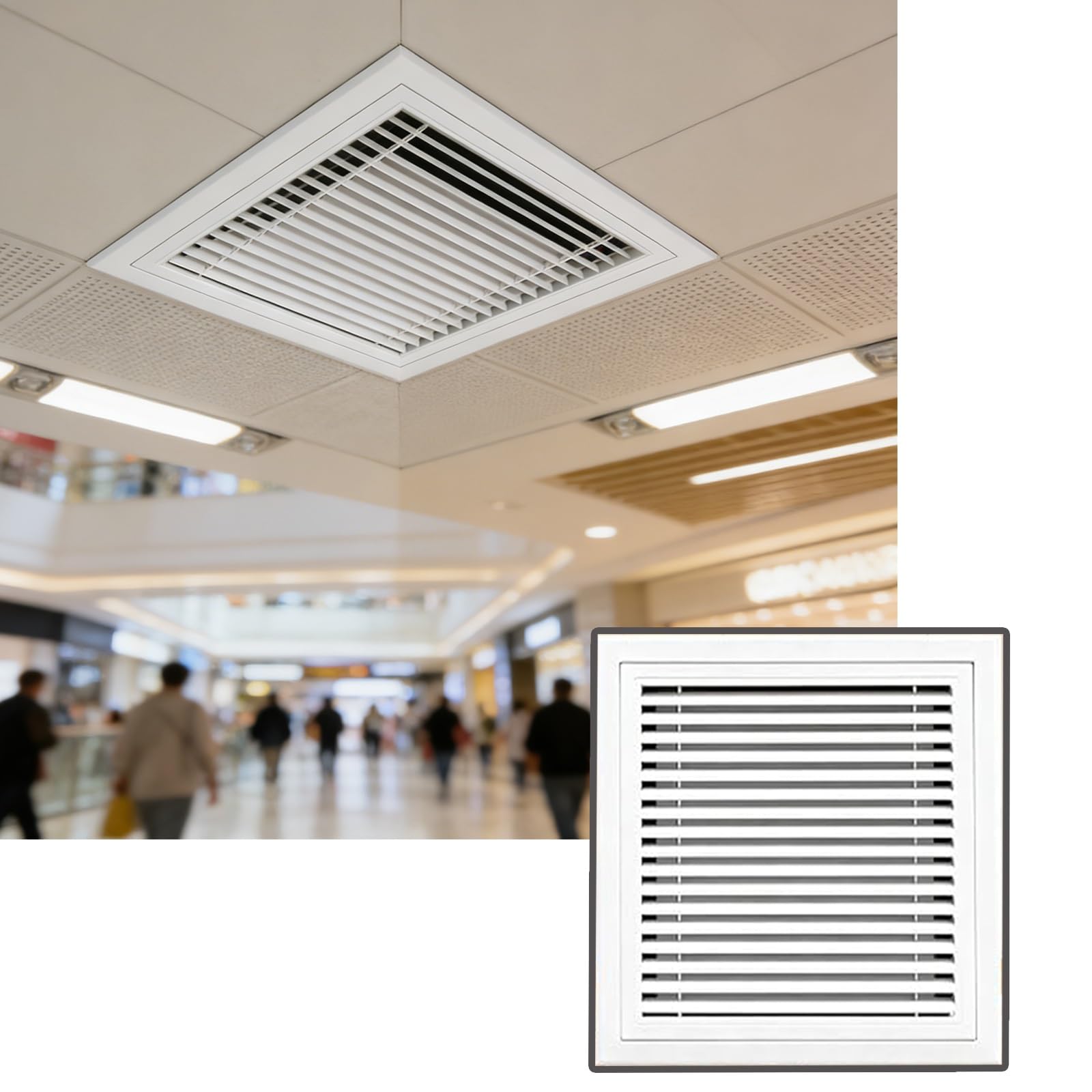 Griglia di Ventilazione in Alluminio 18x48 per Il Ritorno dell'Aria - Silenziosa, ad Alto Flusso d'Aria - Antiruggine, Elegante griglia Bianca per Ventilazione Domestica e Sala da Pranzo