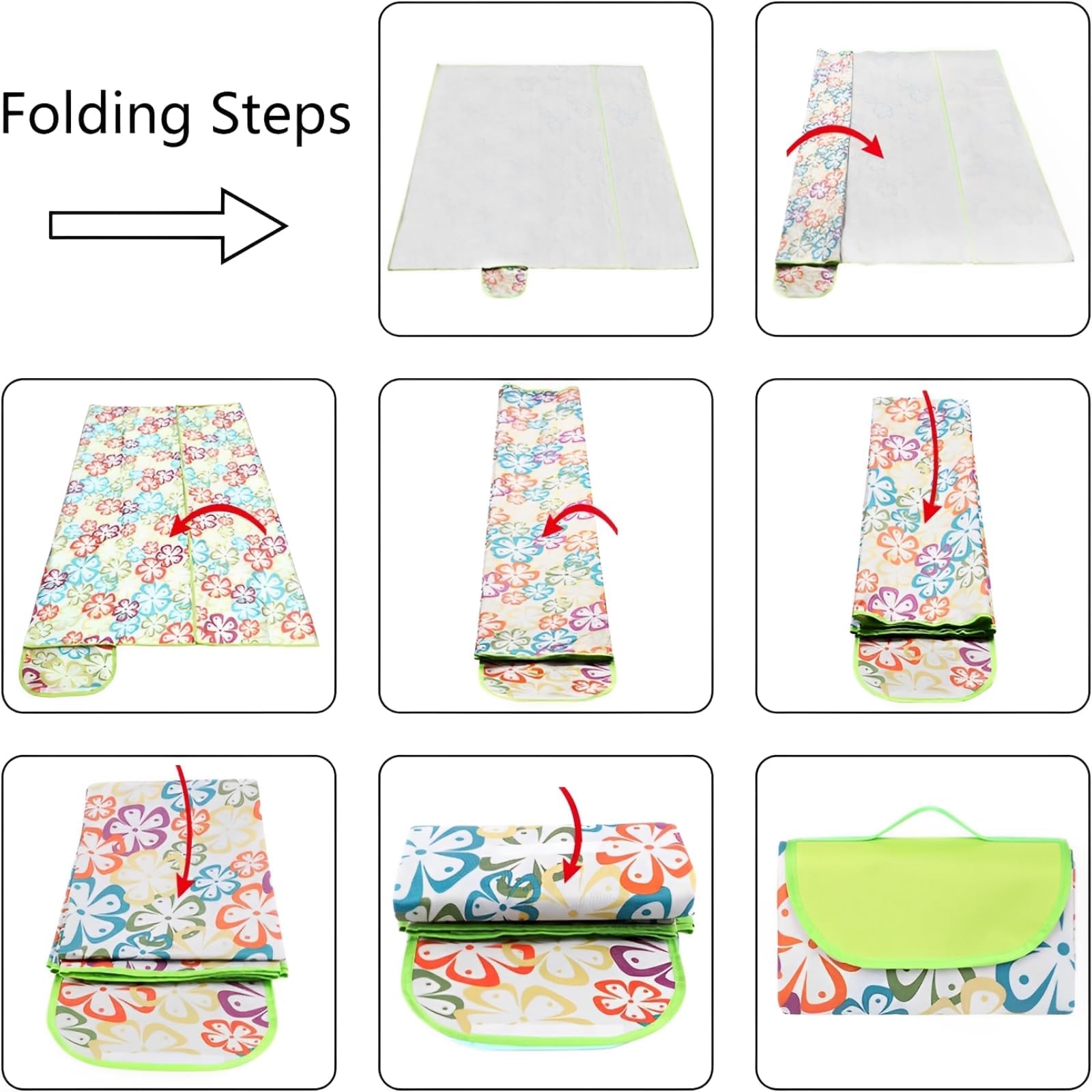Coperta Picnic Impermeabile 150x200cm Pieghevole Tappetino Campeggio Spiaggia Parco Multicolore