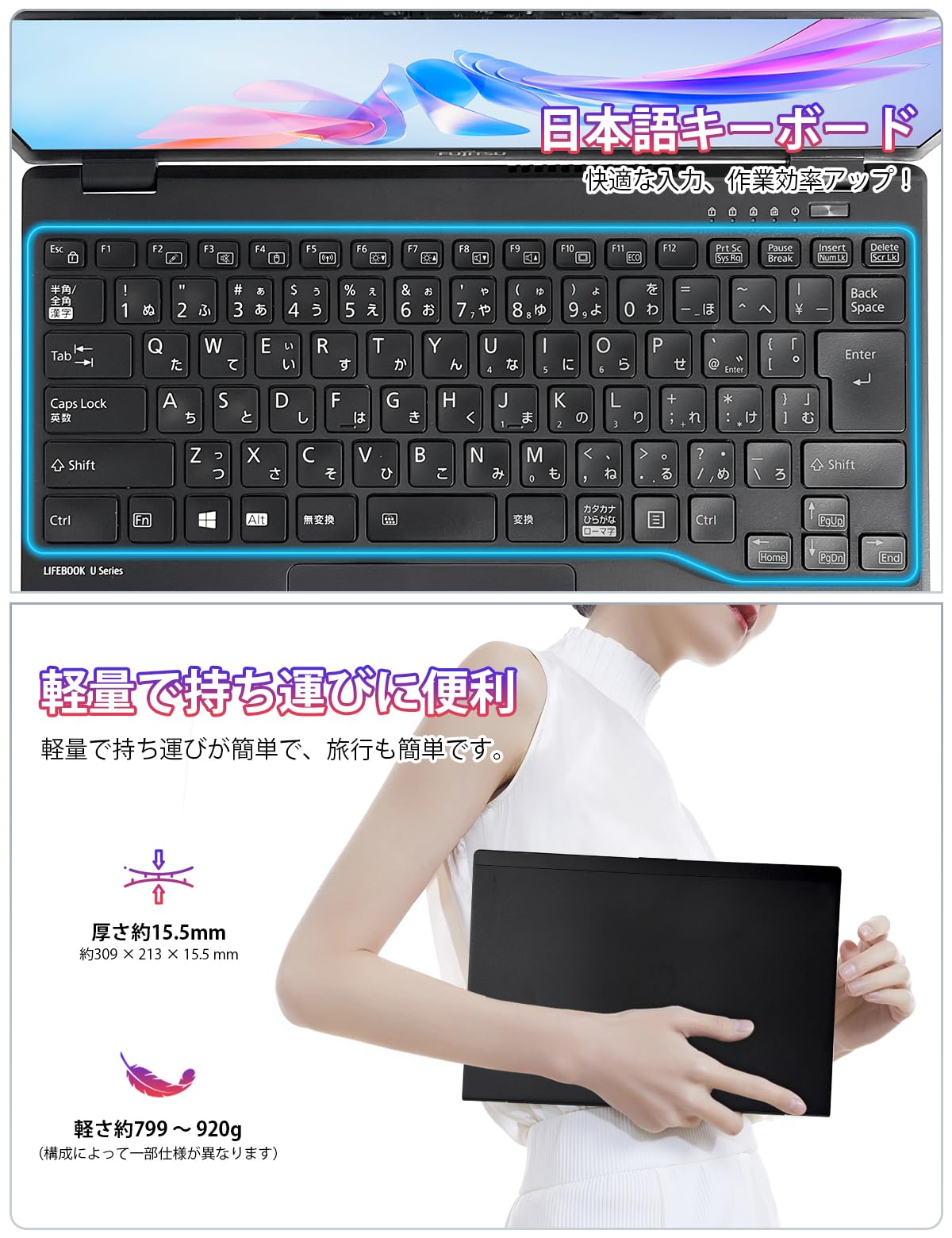 Amazon.co.jp: 【整備済み品】中古 ノートパソコン U938/超軽量/第8