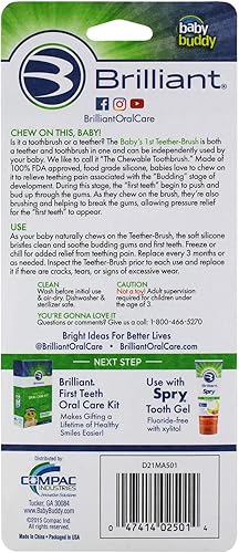 Miniatura 2 de Cepillo de dientes mordedor Baby's 1st Toothbrush de Baby Buddy, RosadoTransparente