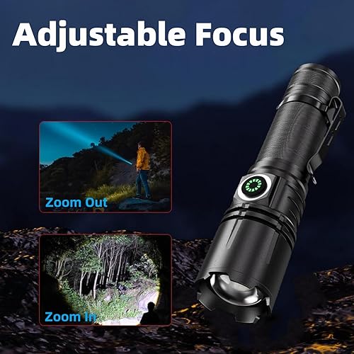 Miniatura 4 de WINDFIRE Pequeñas linternas recargables de 8000 lúmenes altos, linternas tácticas superbrillantes con clip, un solo modo IPX45, luces de bolsillo