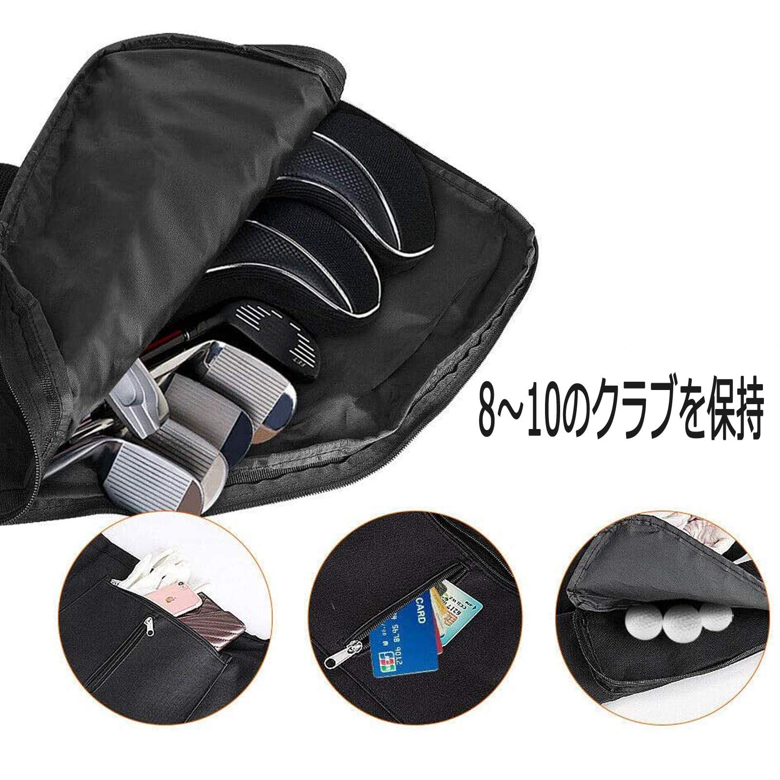 Amazon | ゴルフ クラブケース 7本以上 収納 大容量 軽量 折りたたみ 