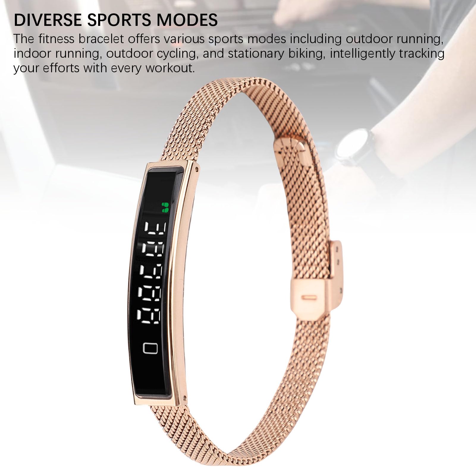 Sxhlseller Bracciale Fitness Tracker Intelligente, Braccialetto Fitness Bluetooth 5.3, Rilevatore di attività Impermeabile per Corsa, Ciclismo, Nuoto, Contapassi Connesso All'app (GOLD)