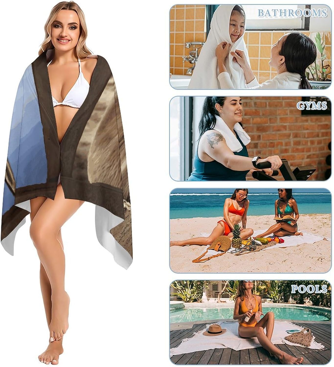 Funny Donkey Microfiber Beach Towel Oversize for Travel image 5