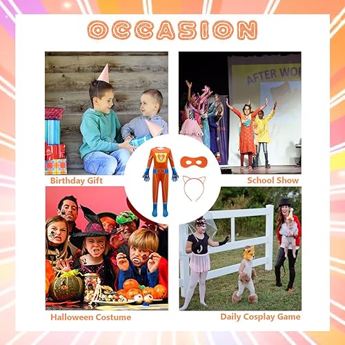 Miniatura 4 de AGRIBAZAAR Disfraz de cosplay de gatitos lindos para niños con máscara y diadema, 3-10 años