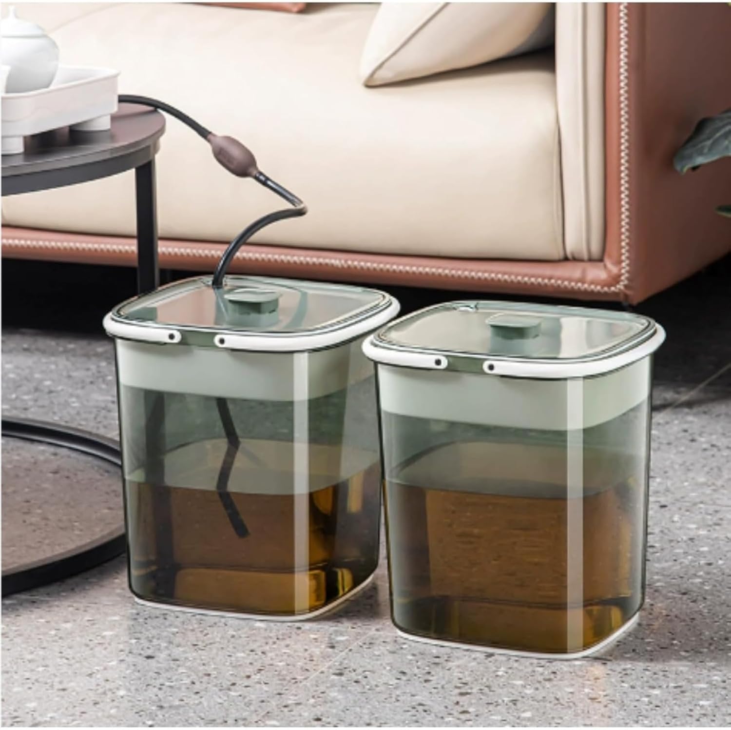 Refoyaポータブルティーバケツ、濾過と排水用、家庭用に適したの透明ティーバケツ (アボカドグリーン [大 18L]) [並行輸入