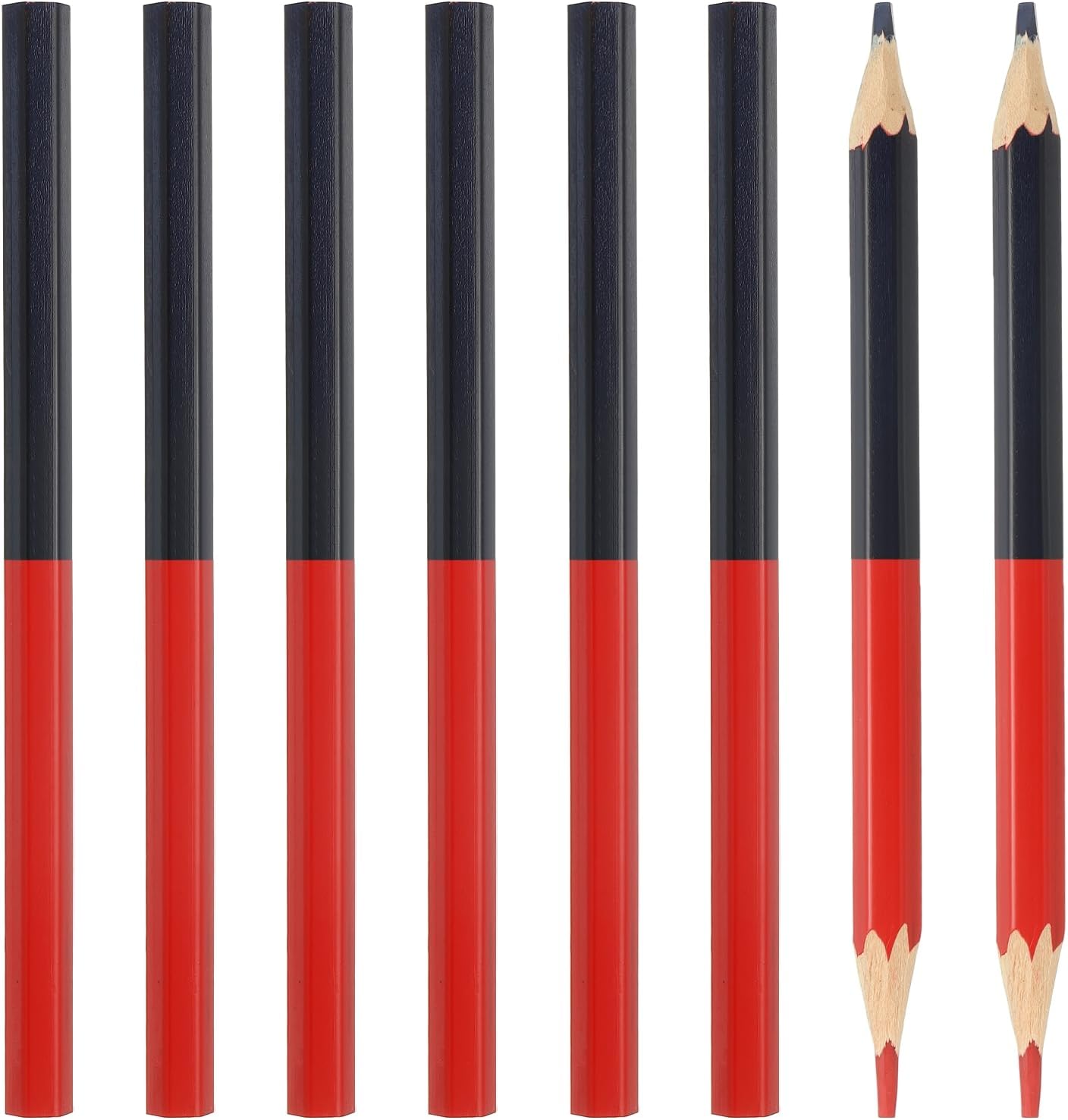 Red and Blue Colored Pencil, 8 Pack Wooden Pencils Bulk HB Graphite Double-Ended Design for Office Supplies Engineering Marking Writing Art Drawing Painting Supplies Woodwork