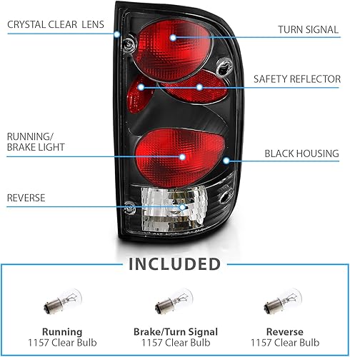 Miniatura 5 de AmeriLite LED DRL luces traseras de repuesto para camioneta Toyota Tacoma 95-00 - Pasajero y lado del conductor. Correa y arnés incluidos.