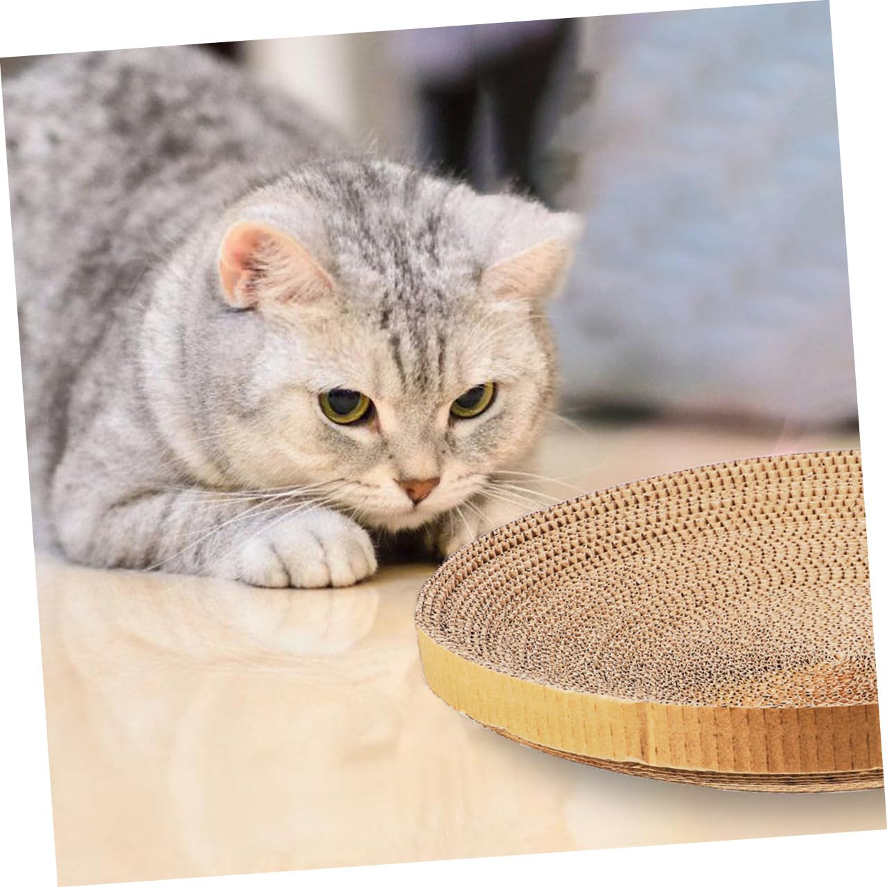 Katzenkratzbrett Ersatz, 2 Stück Wellpappe Kratzmatten Khaki