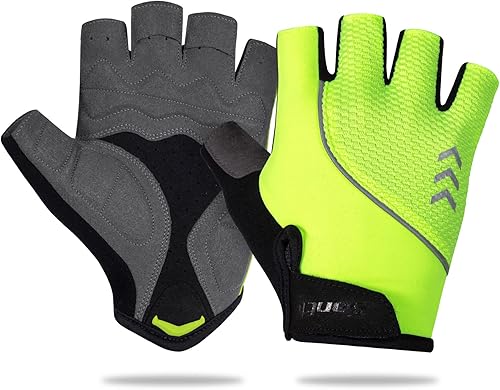 Miniatura 2 de Santic Guantes de ciclismo para adultos, guantes de ciclismo de medio dedo con almohadilla antideslizante que absorbe los golpes, guantes de
