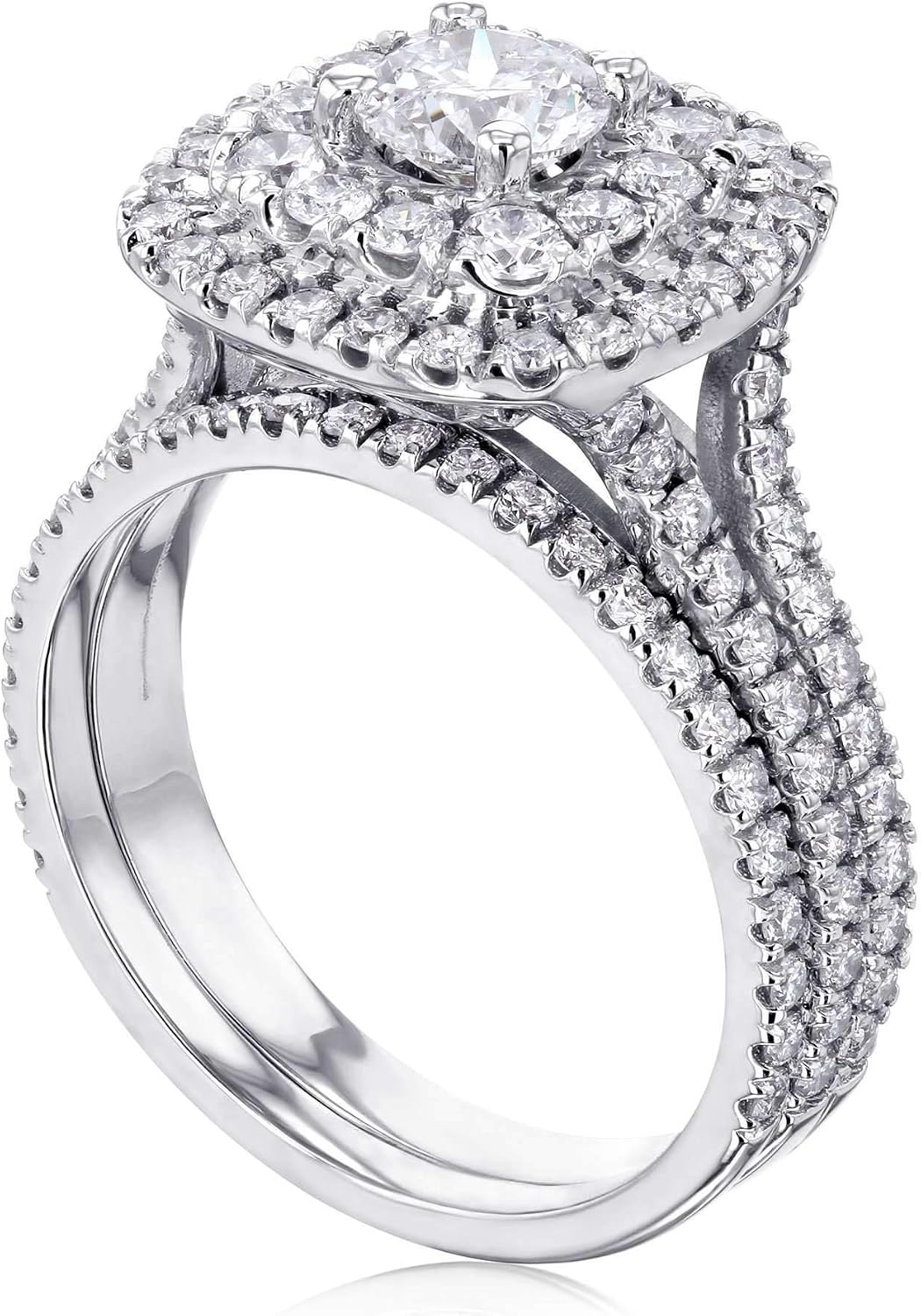 Kobelli 2ct Natural Diamond Double Halo Bridal Set